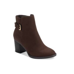 Style & Co Women's Harlemm Buckle Booties Dark Roast Micro Size 5